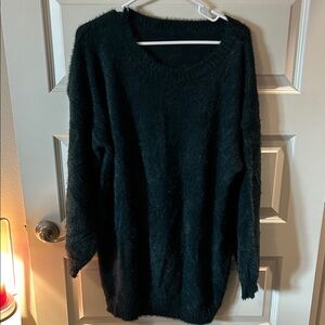 Cozy Black Women's Sweater - FLUFFY